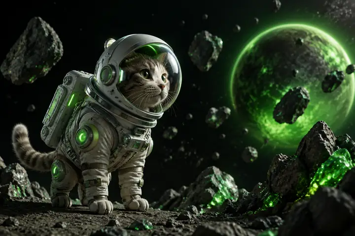 Beispiel für ein 3D-Modell einer Astronautenkatze