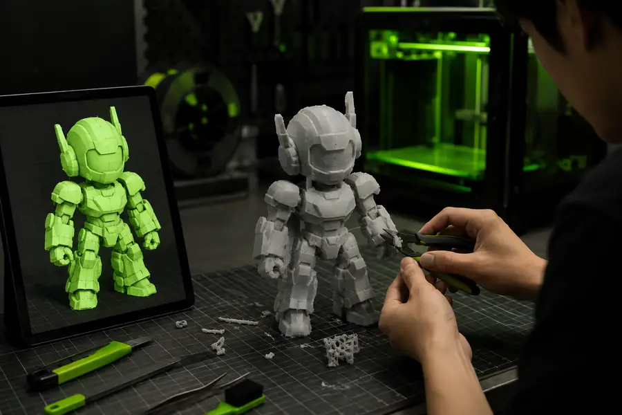 Finished figure prepared as a physical print