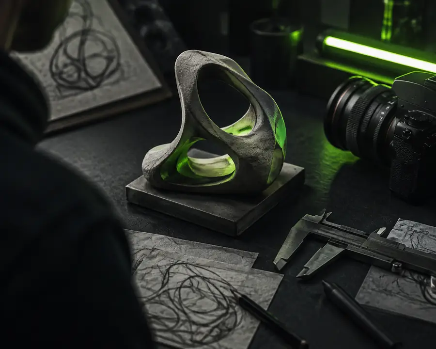 Reference concept used as a starting point for a 3D draft