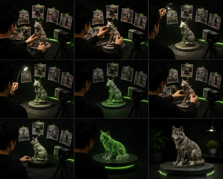 Generated 3D model preview based on the reference object